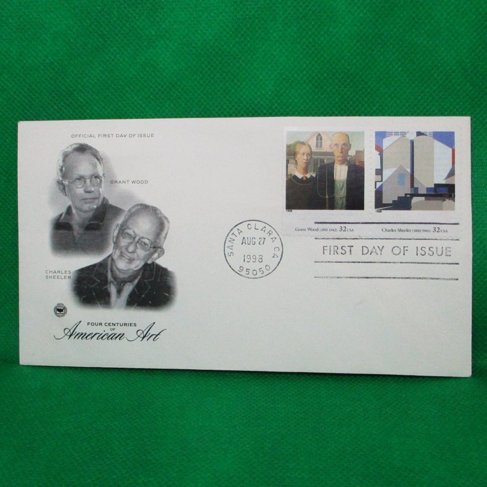 First Day Issue 1998 Stamp Grant Wood & Charles Sheeler Art-FS Never Displayed